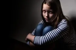 Portrait of a sad little girl