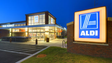 Aldi grocery store at night