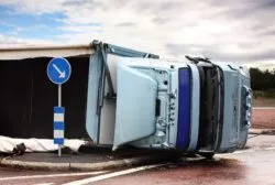 overturned semi-truck