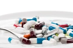 various medications on plate