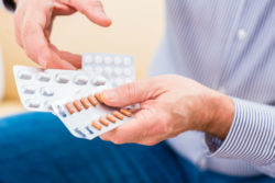 Senior taking medication
