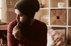 Young man tries vape pen