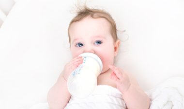 baby drinking formula