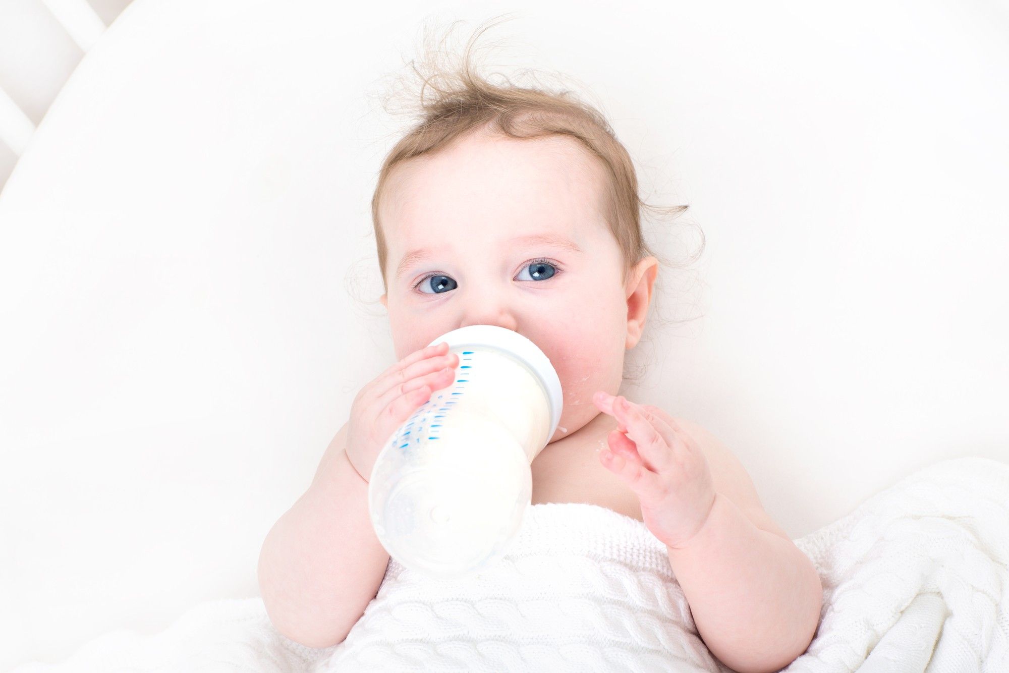 baby drinking formula