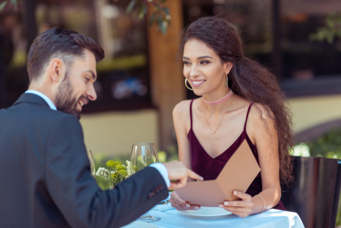 It's Just Lunch date at restaurant