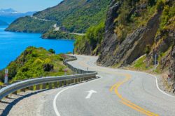 guardrails on side of winding road