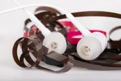 call recording tape and headphones