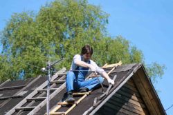 Man doing roof repair