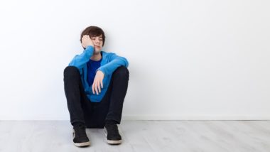 sad teen boy