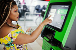 Woman at ATM
