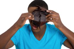 Broke man with empty wallet