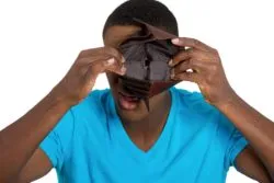 Broke man with empty wallet