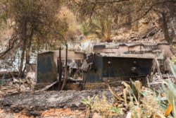 building or home destroyed by California wildfires