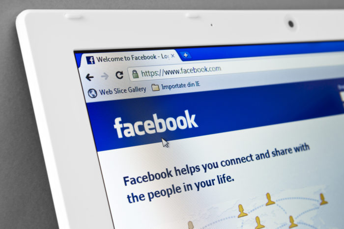 facebook homepage on computer screen