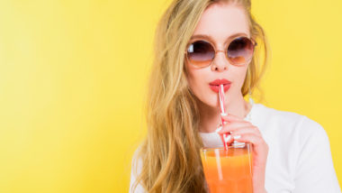 girl drinking crystal light
