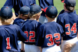 Team of little league baseball players