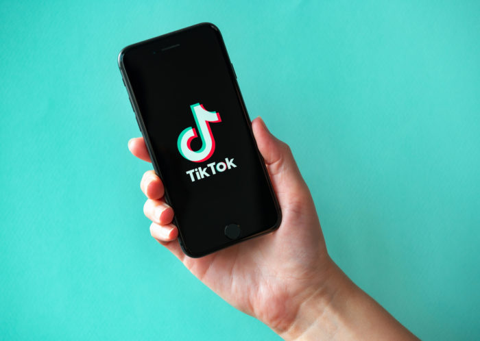 TikTok app on a smartphone