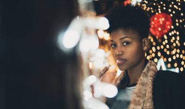 teen girl smoking e-cigarette