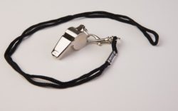 Whistle on a lanyard