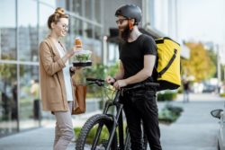 gig economy worker delivering food