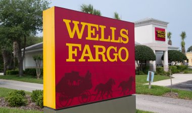 picture of Wells Fargo sign with bank in background