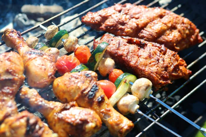 grilled meat using traeger wood pellets