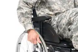 man in a military uniform in a wheelchair regarding veterans disability benefits class action