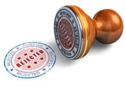Stamp that says rejected