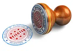 Stamp that says rejected