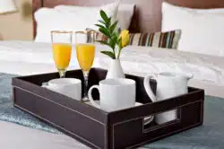 Room service on bed