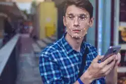 Facial recognition software identifies people based on their facial features