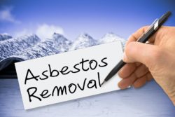 Asbestos removal written in pen
