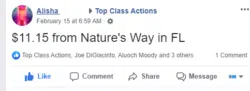 Nature's Way settlement checks