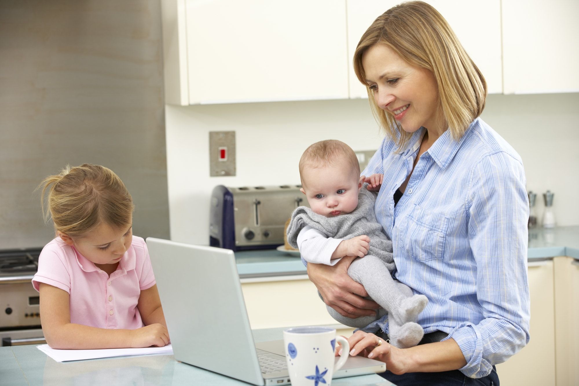Woman looks for ways to work from home