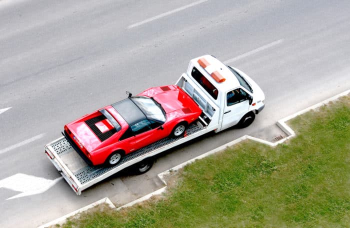 car being towed in Chicago