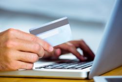 Somene shopping with debit card