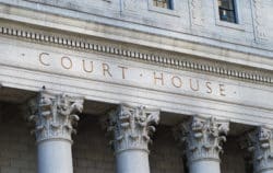 Exterior of a courthouse regarding the Canadian courthouse closing due to the coronavirus