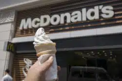 Mcdonalds ice cream cone in front of store