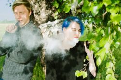 teenagers vaping in nature