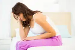 Woman with stomach ache