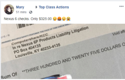 Nexus 6 settlement checks