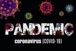 Sign says Pandemic Coronavirus COVID-19