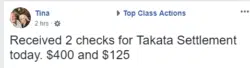 Takata settlements checks