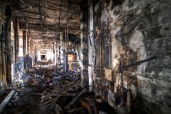 fire damage in building