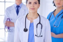 nurse and doctors in hospital