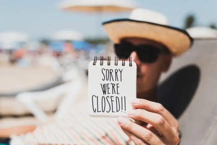 Covid-19 Florida beach sorry we're closed sign