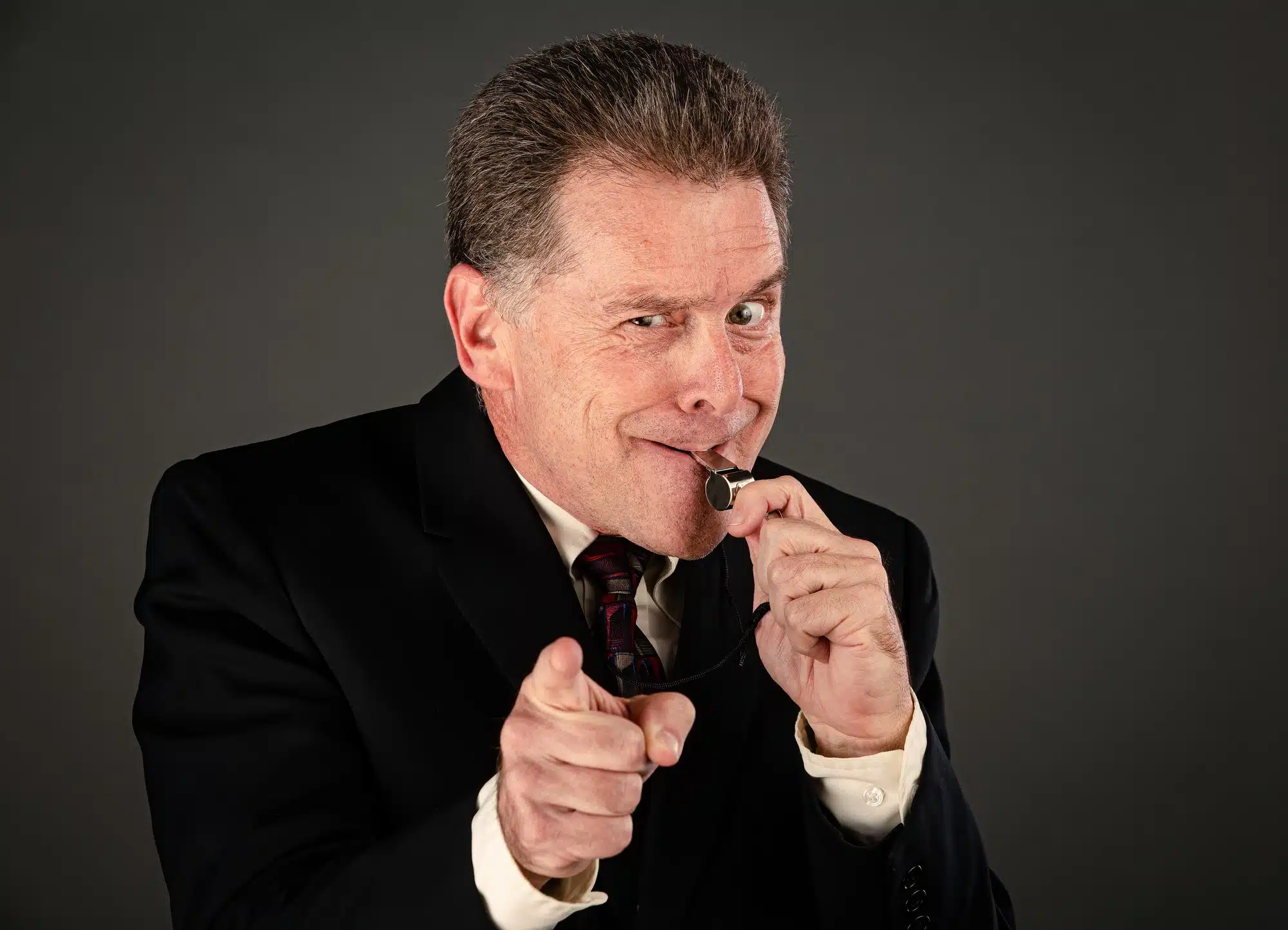 whistleblower pointing with allegations