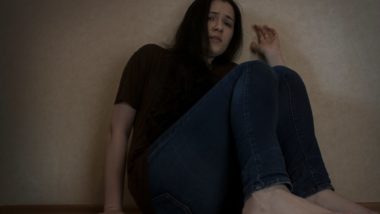 Frightened young woman