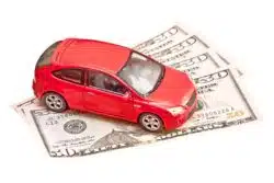 Santander car loan car with money illustration