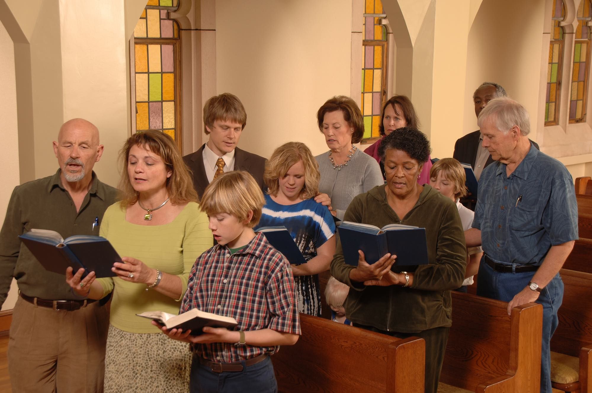 Church congregation worshipping during coronavirus outbreak